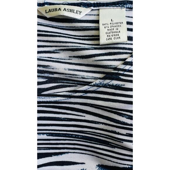 Laura Ashley Sleeveless Zebra Print Tank Top Size L Y2K Bold Stripe - Picture 4 of 4